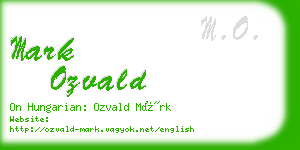 mark ozvald business card